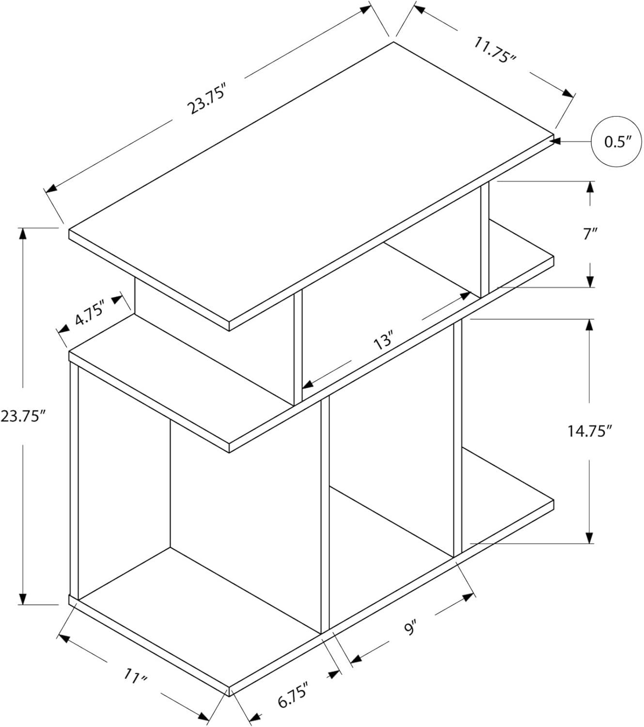 Monarch Specialties Accent Table, Side, End, Nightstand, Lamp, Living Room, Bedroom, Brown Laminate