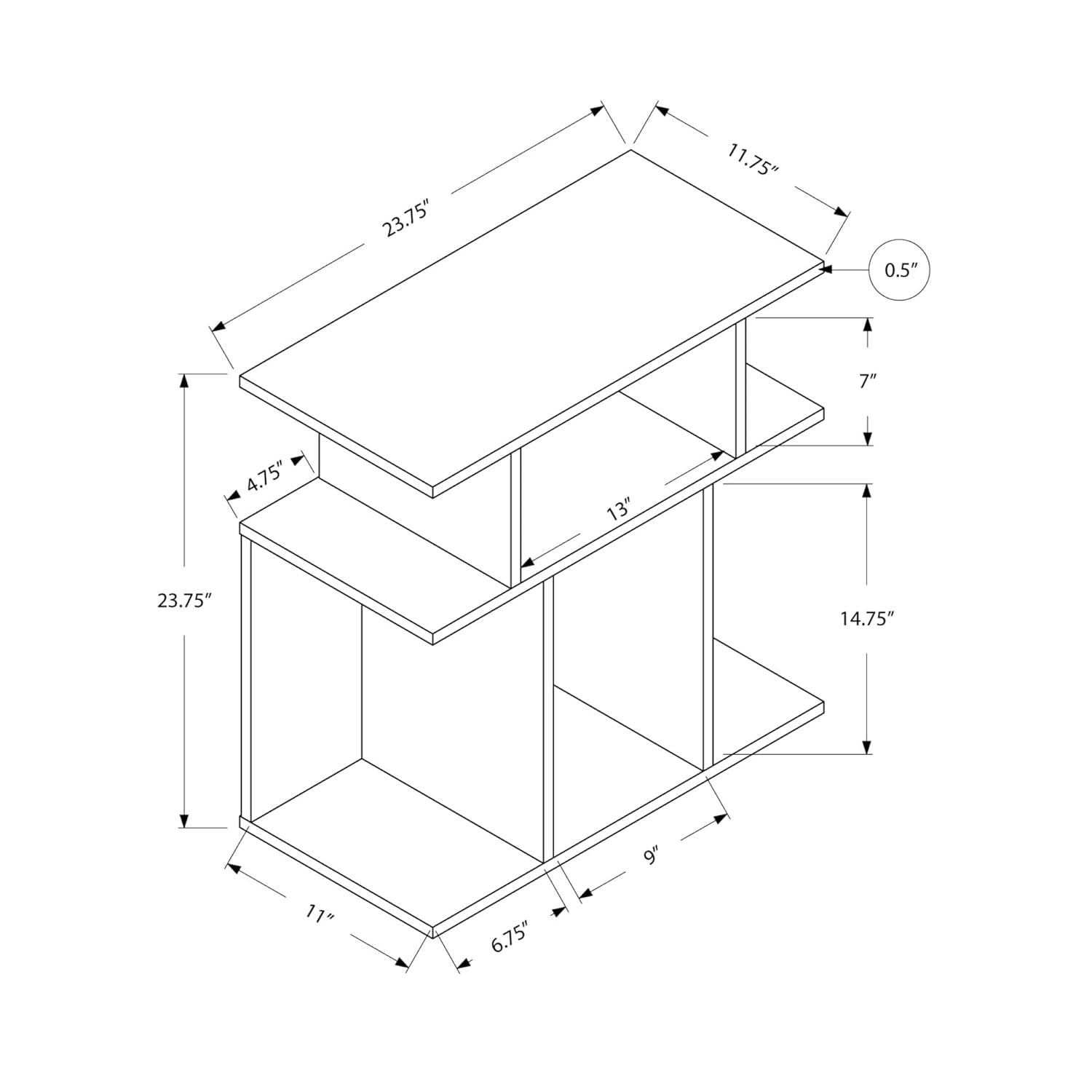Monarch Specialties Accent Table, Side, End, Nightstand, Lamp, Living Room, Bedroom, Brown Laminate