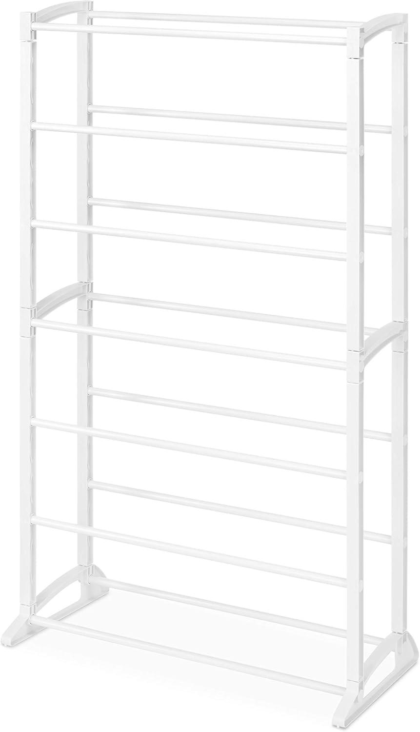 Whitmor 21-Pair White Metal and Plastic Shoe Rack