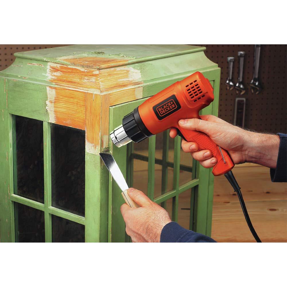 BLACK+DECKER HG1300 1350 W 120 V Corded Heat Gun, with 2 Temperature Settings, Orange