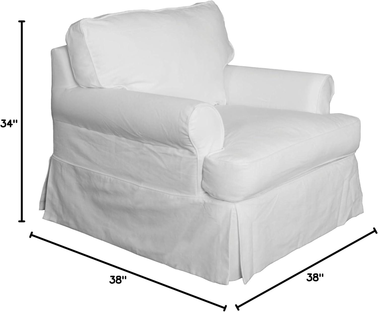 Sunset Trading Horizon Cotton Slipcover for T-Cushion Chair in Warm White