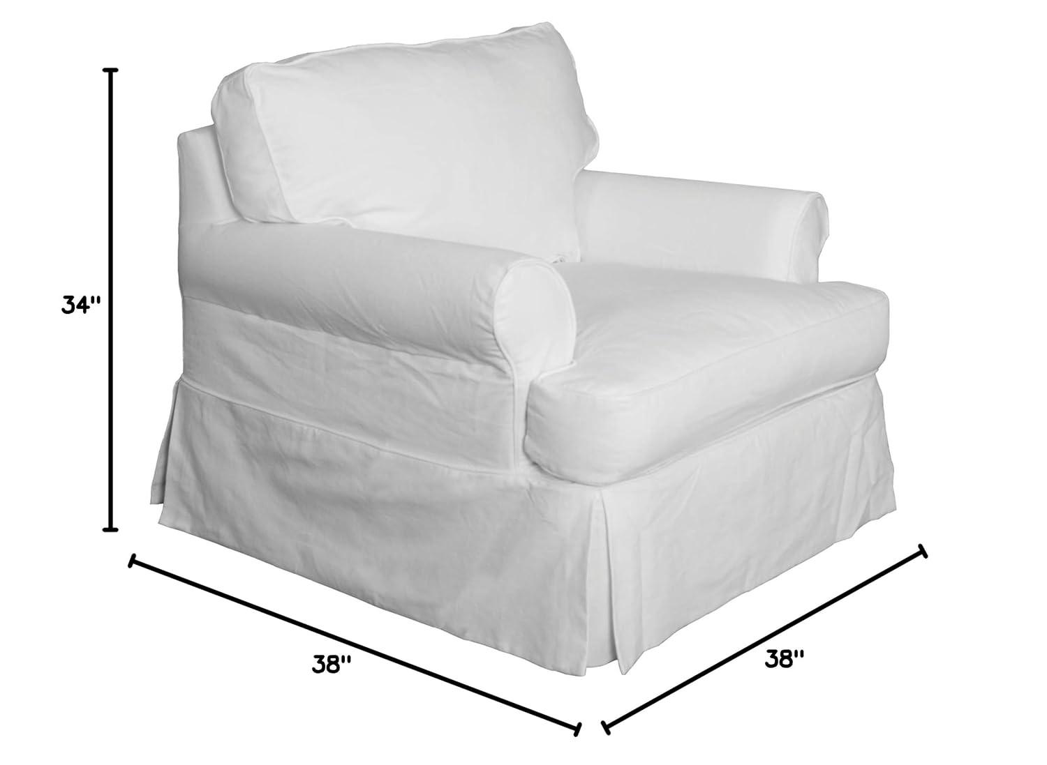 Sunset Trading Horizon Cotton Slipcover for T-Cushion Chair in Warm White