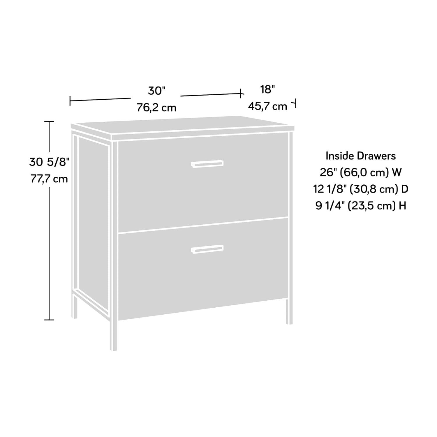 Sauder Market Commons 2 Drawer File Cabinet Prime Oak