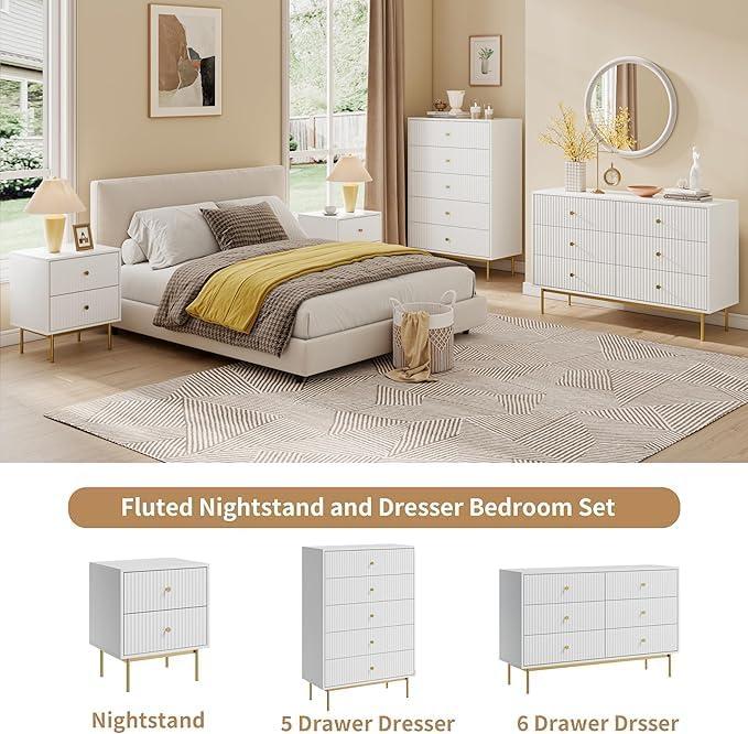 Nightstand With 2 Drawers (Set of 2)