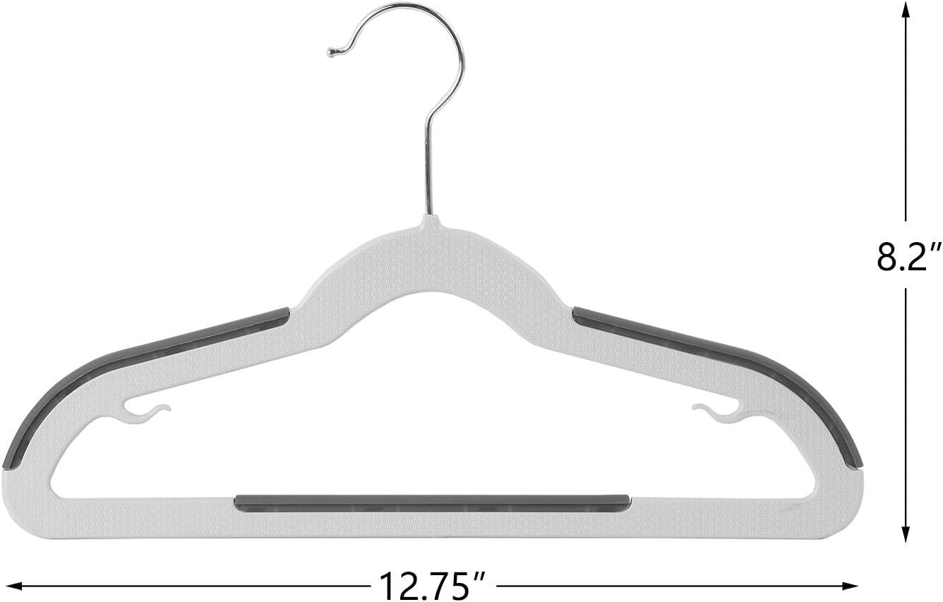 Gray and White Plastic Baby Hangers with Non-Slip Pads, 30-Pack