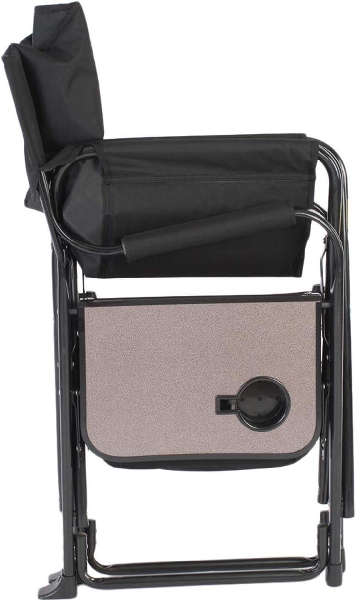 Zhao he 49580 El Capitan Folding Director Chair with Tray and Cooler Bag, Black