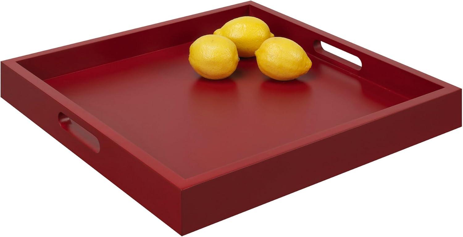 Convenience Concepts Palm Beach Tray in Red Wood Finish with Handles