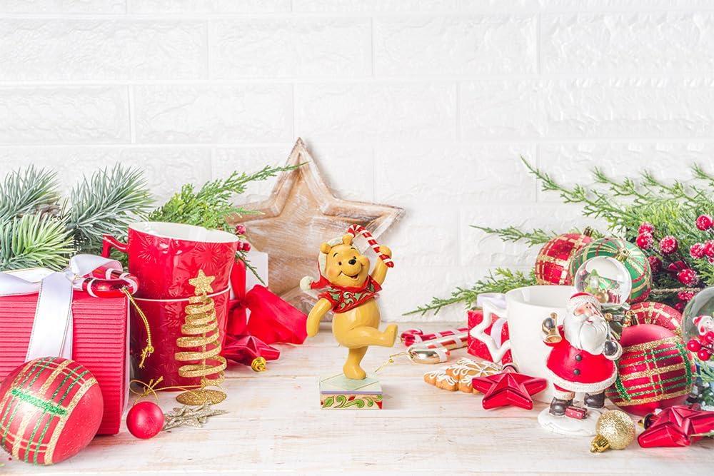 Jim Shore Disney Traditions Jim Shore Pooh Christmas Candycane Figurine 5.5in H
