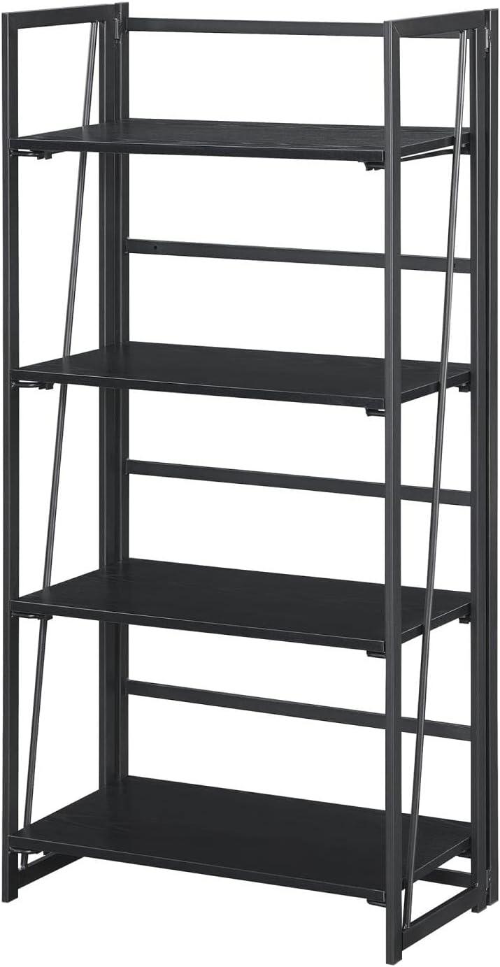 Xtra Folding 4 Tier Bookshelf Black