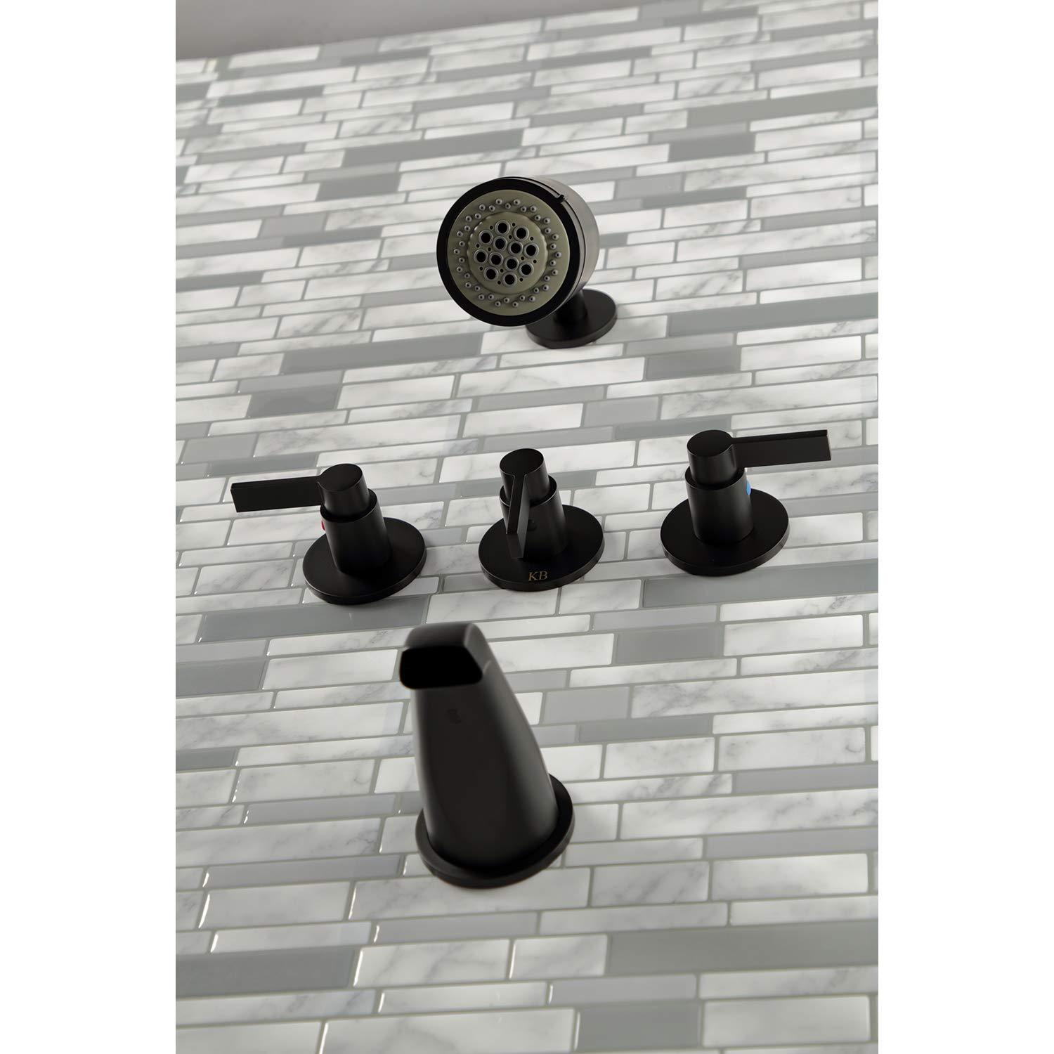 Kingston Brass NuvoFusion Triple-Handle Tub and Shower Faucet