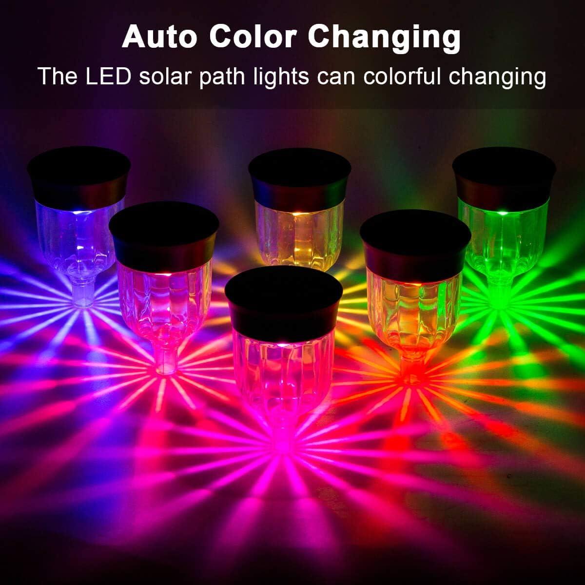 Color-Changing Solar LED Pathway Lights Multipack