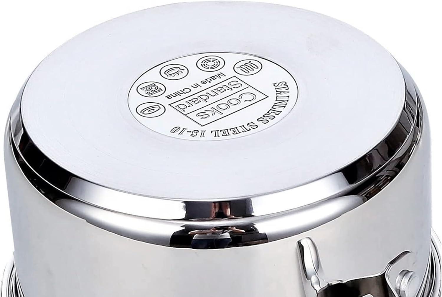 Cooks Standard Saucepan with Glass Lid, 2-Quart Classic Stainless Steel Sauce Pot, Silver