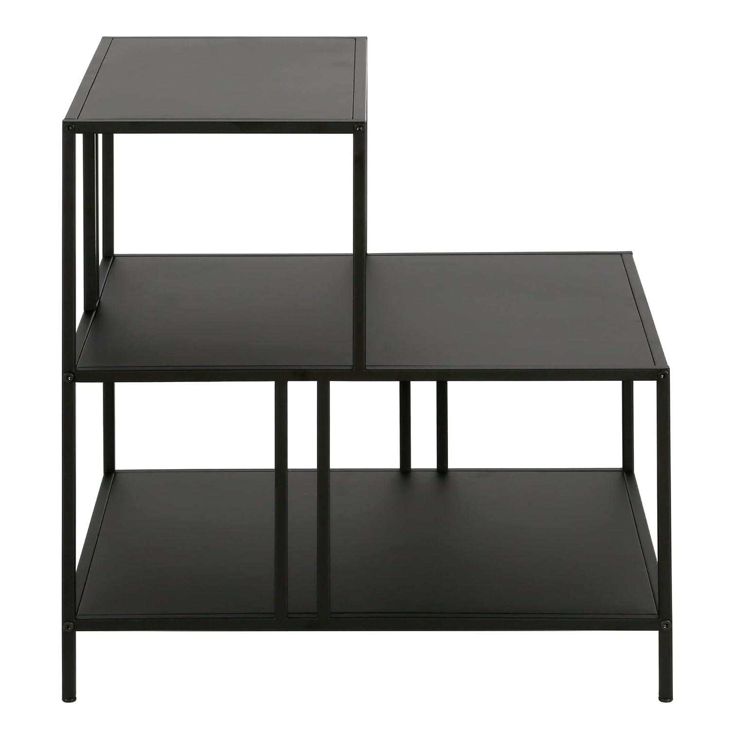 Evelyn&Zoe Cortland 20" Wide Rectangular Side Table, Blackened Bronze
