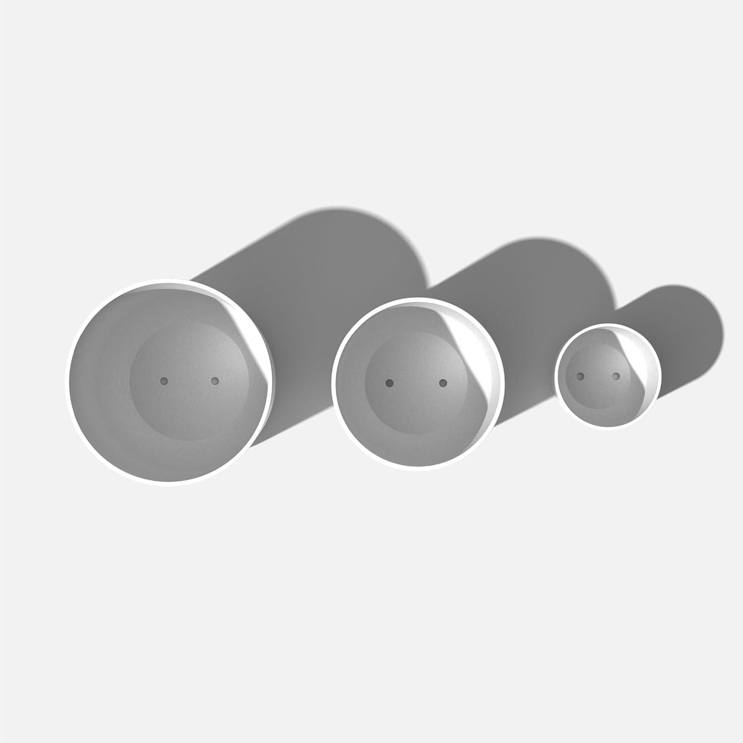 Veradek Kona Series Bundle - Three Piece Set of Plastic-Stone Planters - White