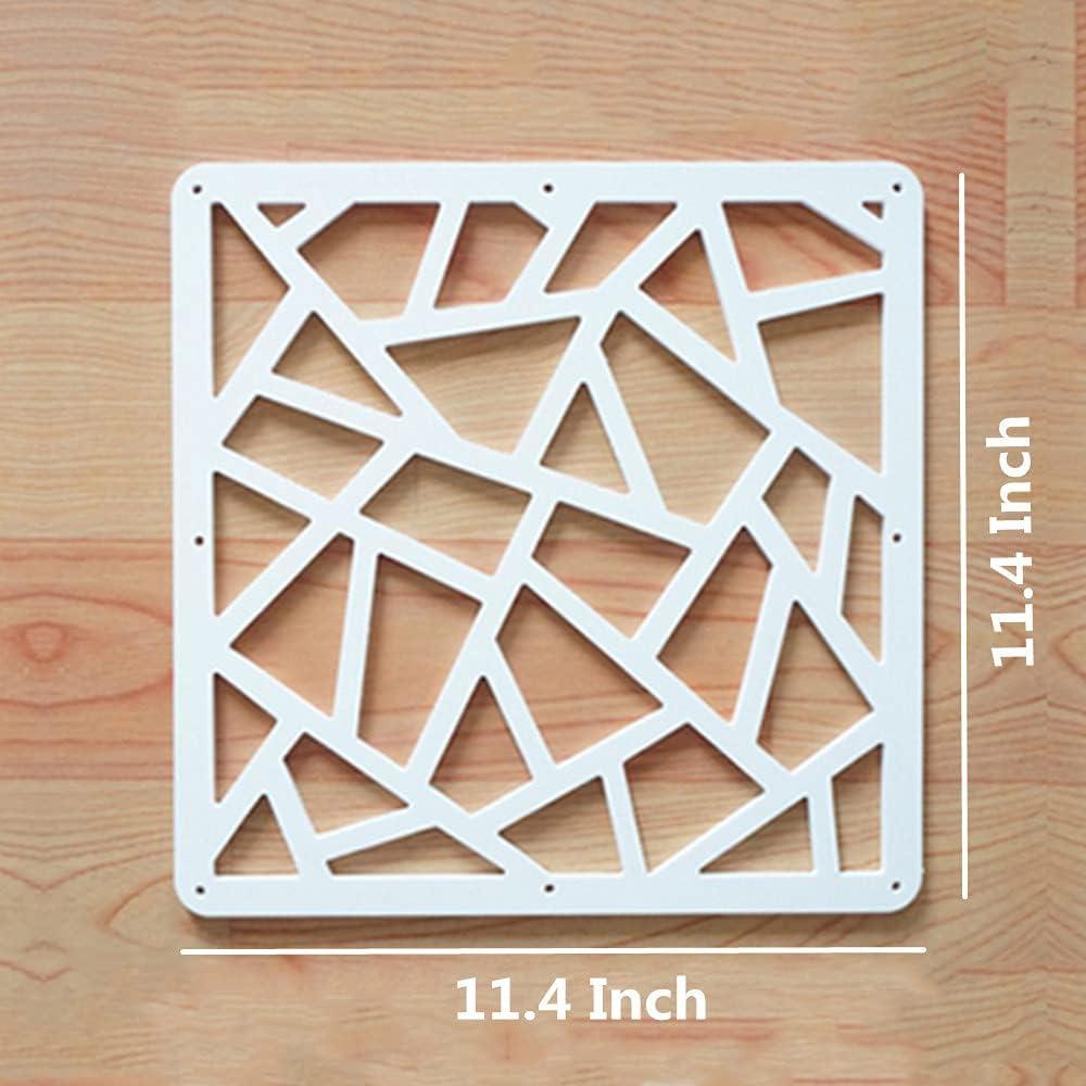 12Pcs White Hanging Room Divider,Wood-Plastic Room Divider DIY Panel Screens Partition Wall Dividers Room Decoration with All Accessories 11.4x11.4 Inch