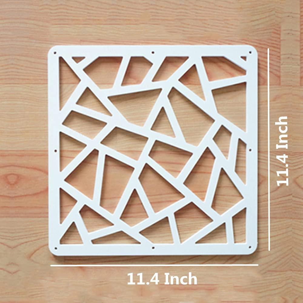 12Pcs White Hanging Room Divider,Wood-Plastic Room Divider DIY Panel Screens Partition Wall Dividers Room Decoration with All Accessories 11.4x11.4 Inch