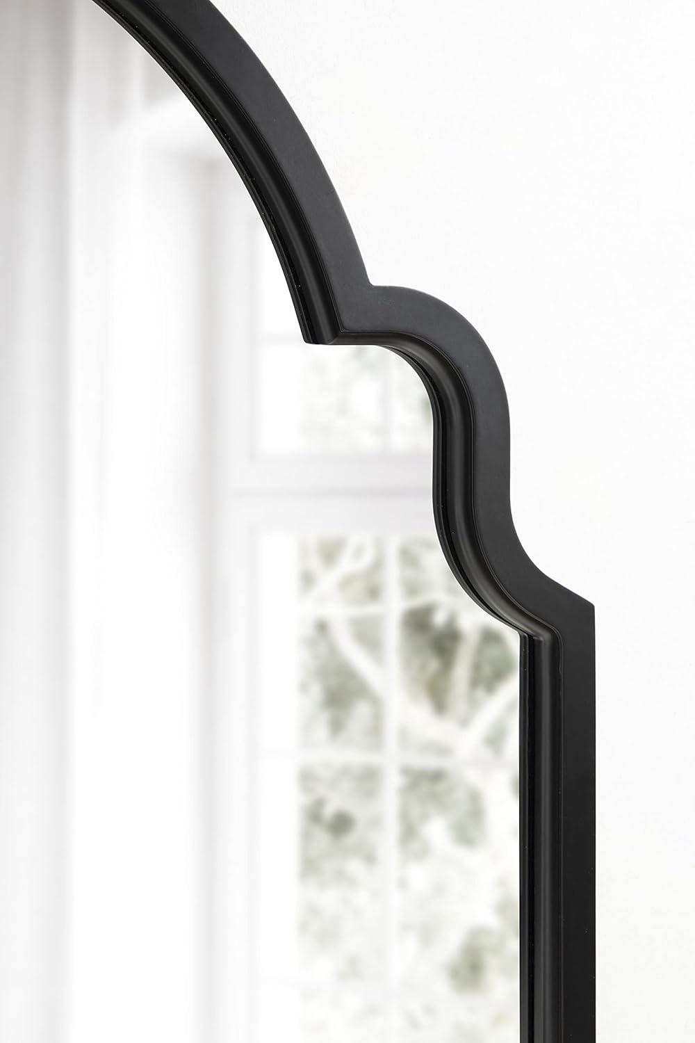 Kate and Laurel Hogan MDF Arch Mirror, 36x30, Black