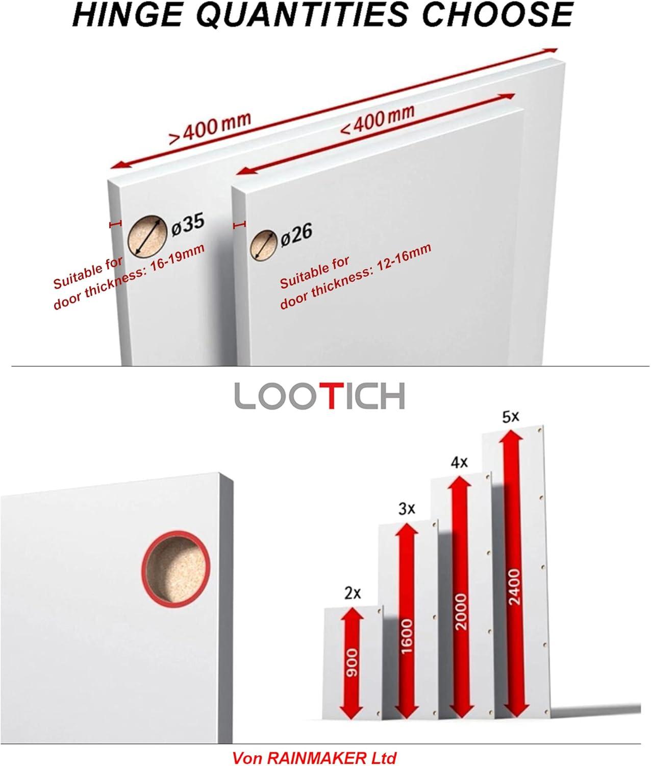 110 Deg Kitchen Units Concealed Cabinet Door Mute Hinges 35mm Soft Close Inset and Embed Mounting 8 Pieces (Include Drilling Jig)