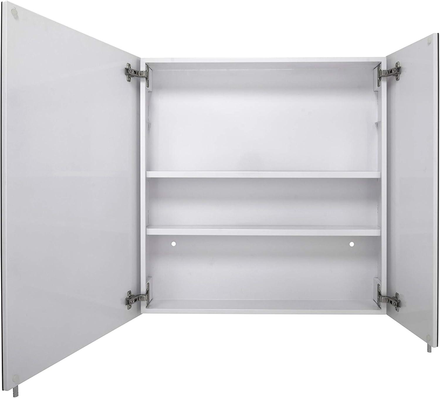 Croydex 30-in x 30-in Surface Mount White Steel Mirrored Square Medicine Cabinet