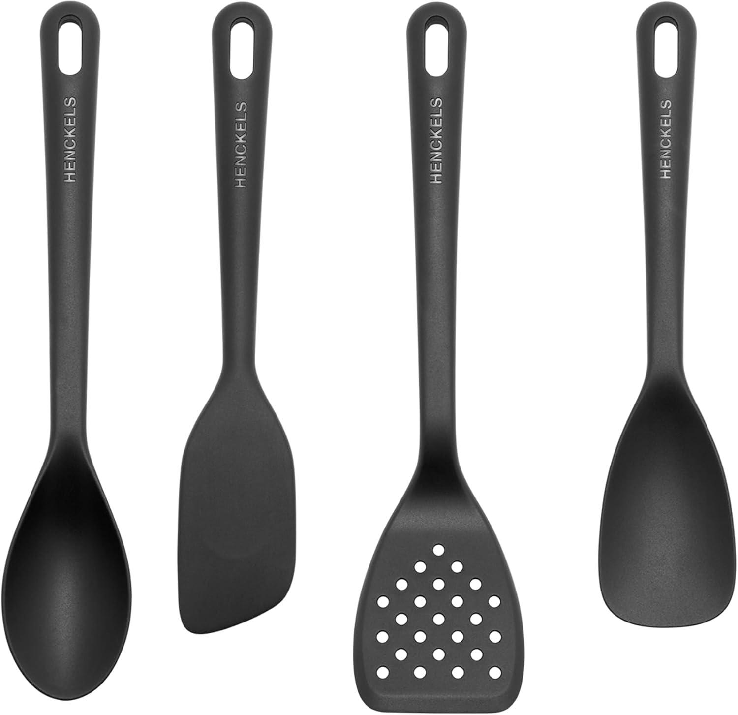 Henckels 4-Piece Black Silicone Cooking Utensil Set