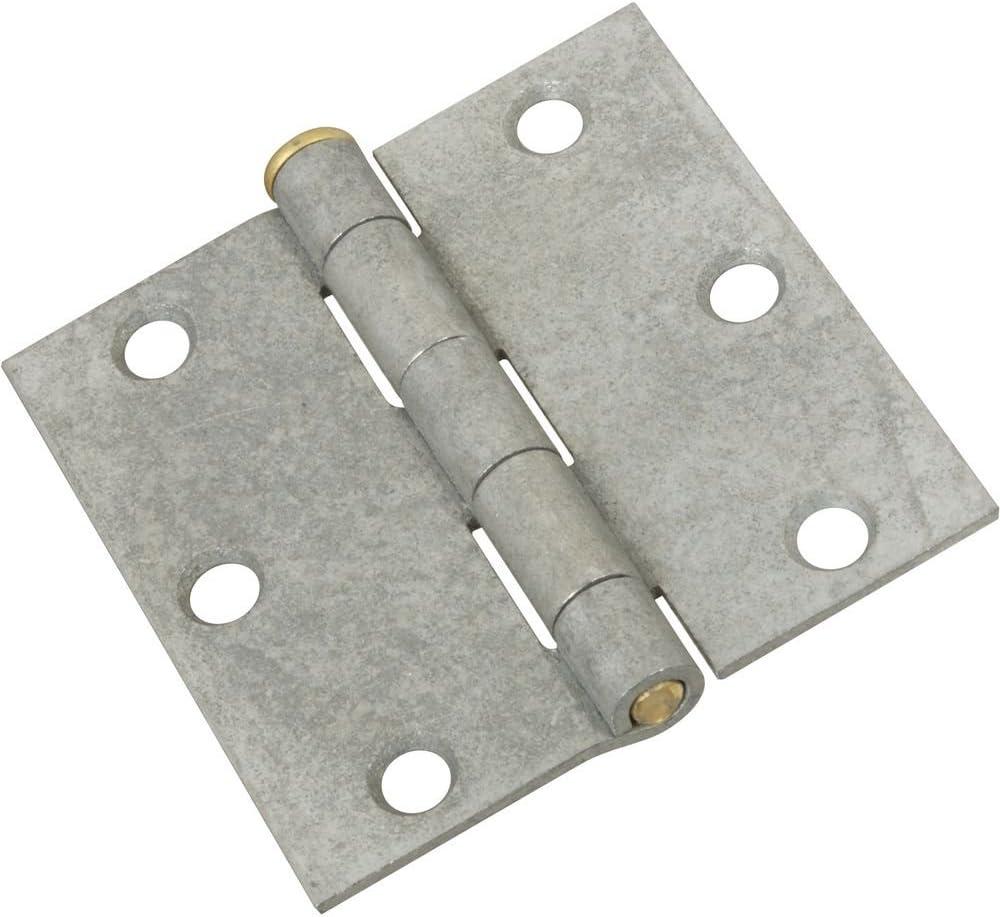 Galvanized Steel 3-Inch Removable Pin Utility Hinges, 2 Pack