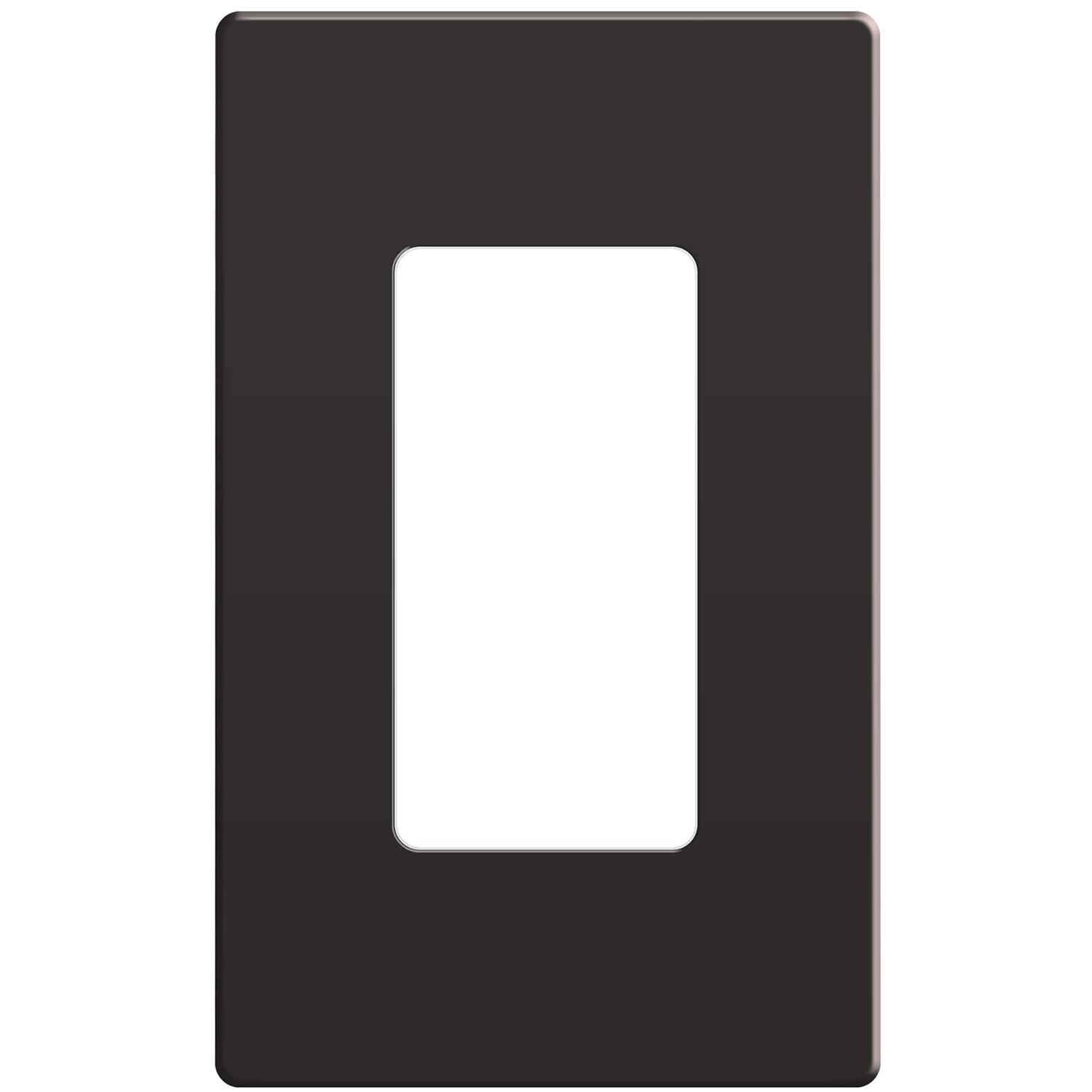 ENERLITES Elite Series Screwless Decorator Wall Plate Child Safe Outlet Cover, Size 1-Gang, Unbreakable Polycarbonate Thermoplastic, SI8831-DB, Dark Bronze