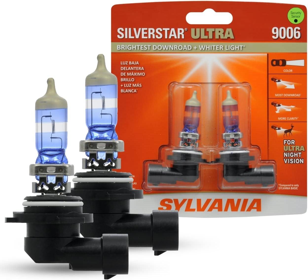 SYLVANIA - 9006 SilverStar Ultra - High Performance Halogen Headlight Bulb, High Beam, Low Beam and Fog Replacement Bulb (Contains 2 Bulbs)