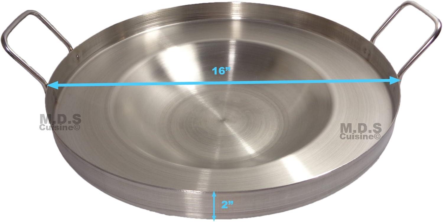 16" Stainless Steel Concave Outdoor Frying Pan