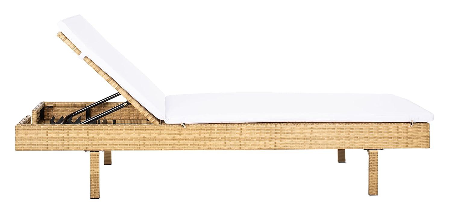 Cam Sunlounger - Outdoor - PAT7501 - Natural/White -Safavieh