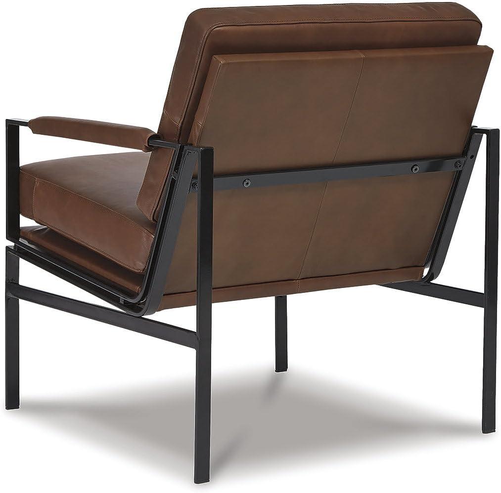 Signature Design by Ashley Contemporary Puckman Accent Chair Brown/Silver Finish