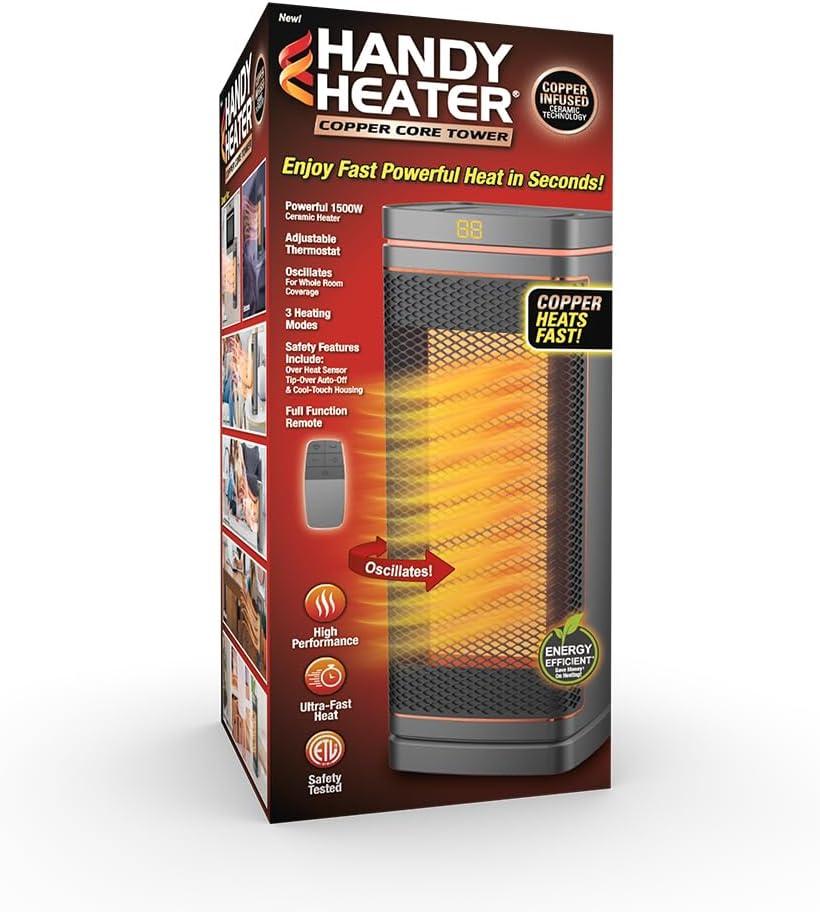 Ontel Handy Heater Copper Core Tower Space Heater