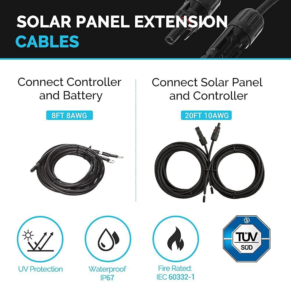 Renogy 200W 12V Solar Panel Monocrystalline Off Grid Starter Kit with 30A Wanderer Charger Controller for RV, Boats, Trailer, Camper, Marine ,Off-Grid System