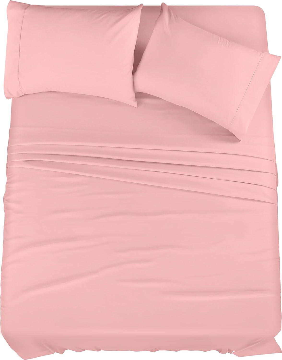 Pink Queen Solid Microfiber 4-Piece Sheet Set