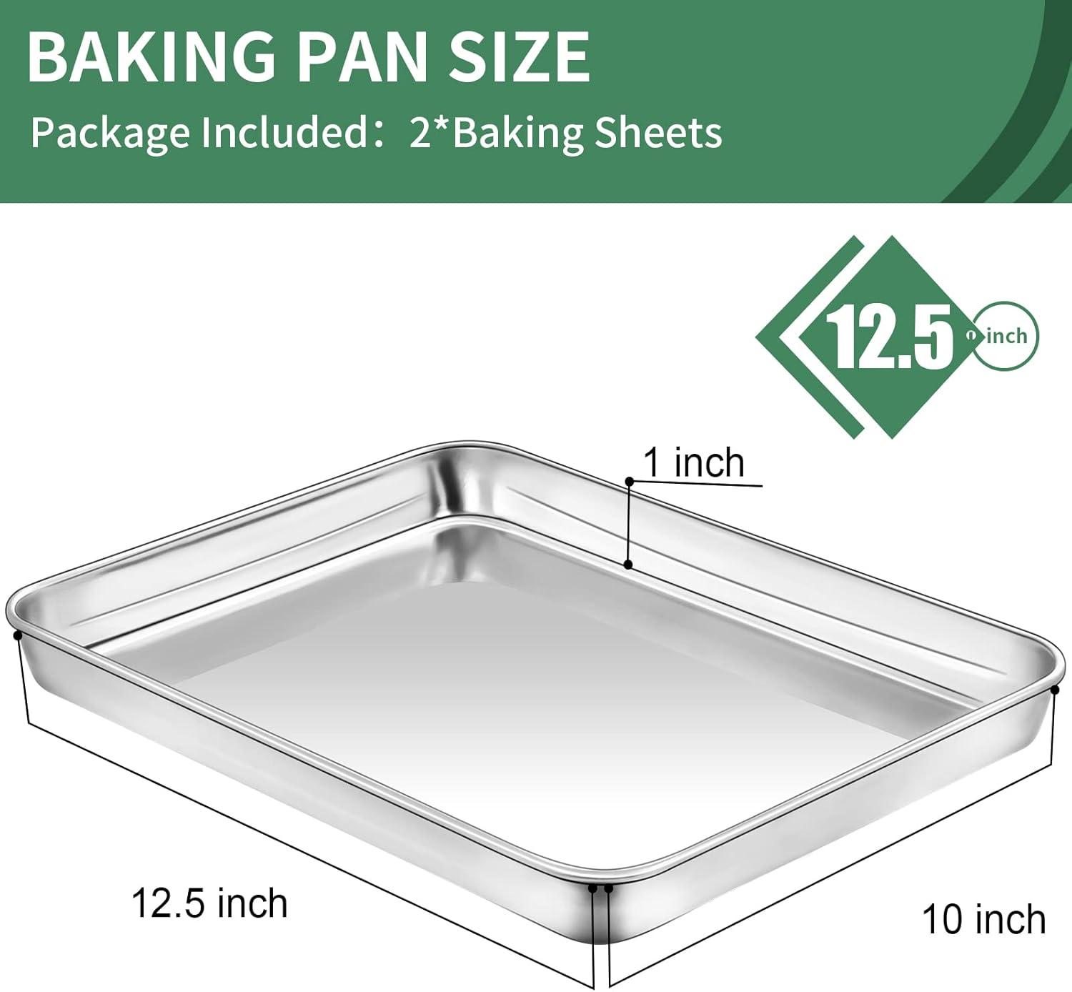 Stainless Steel 12" x 10" Non-Toxic Cookie Sheets Set