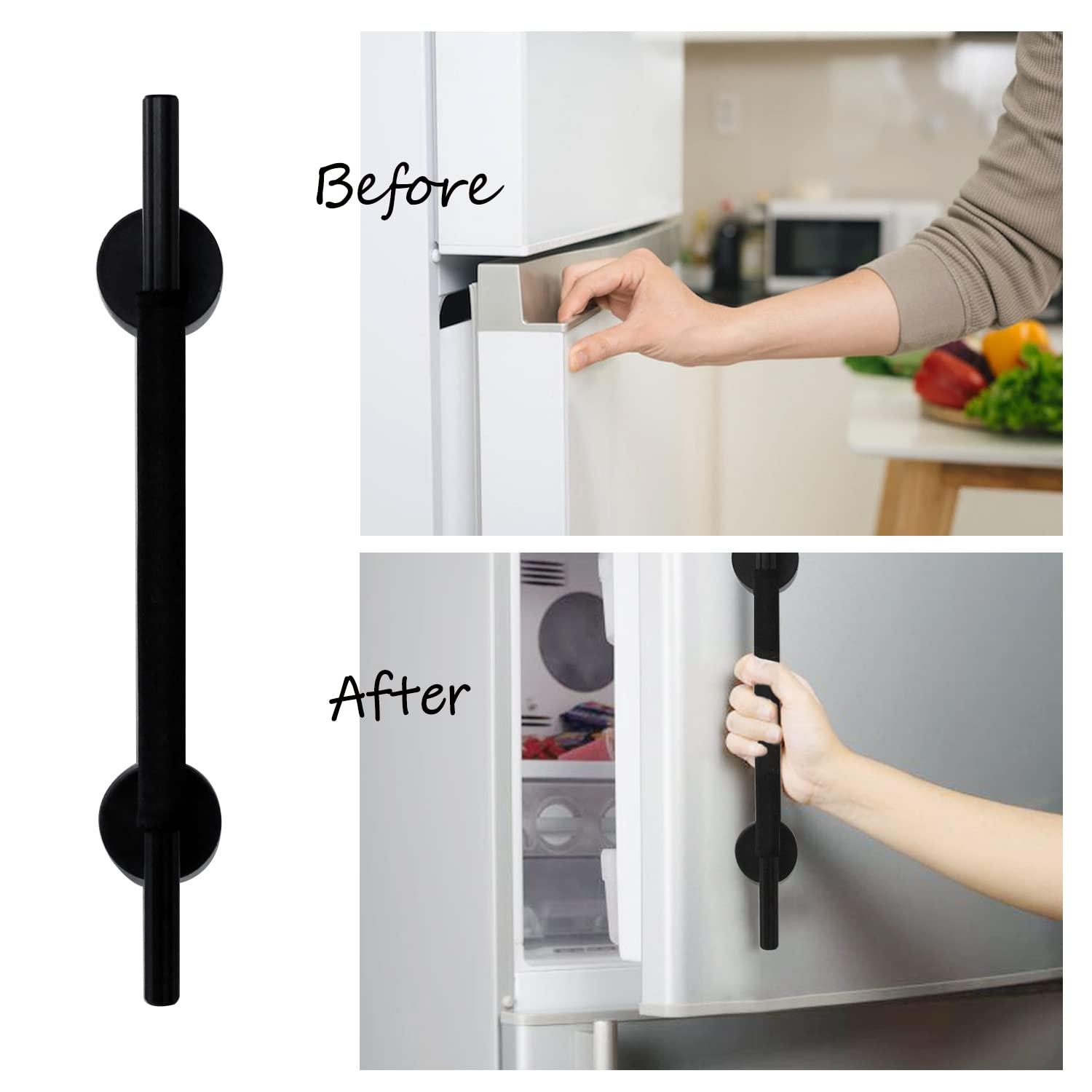 Magnetic Refrigerator Door Handle with Cover, Fridge Pull Handle Replacement Keep Appliance Clean from Fingerprints Liquid Oil Food Stain for Metal Machine Door - 1Pack Black