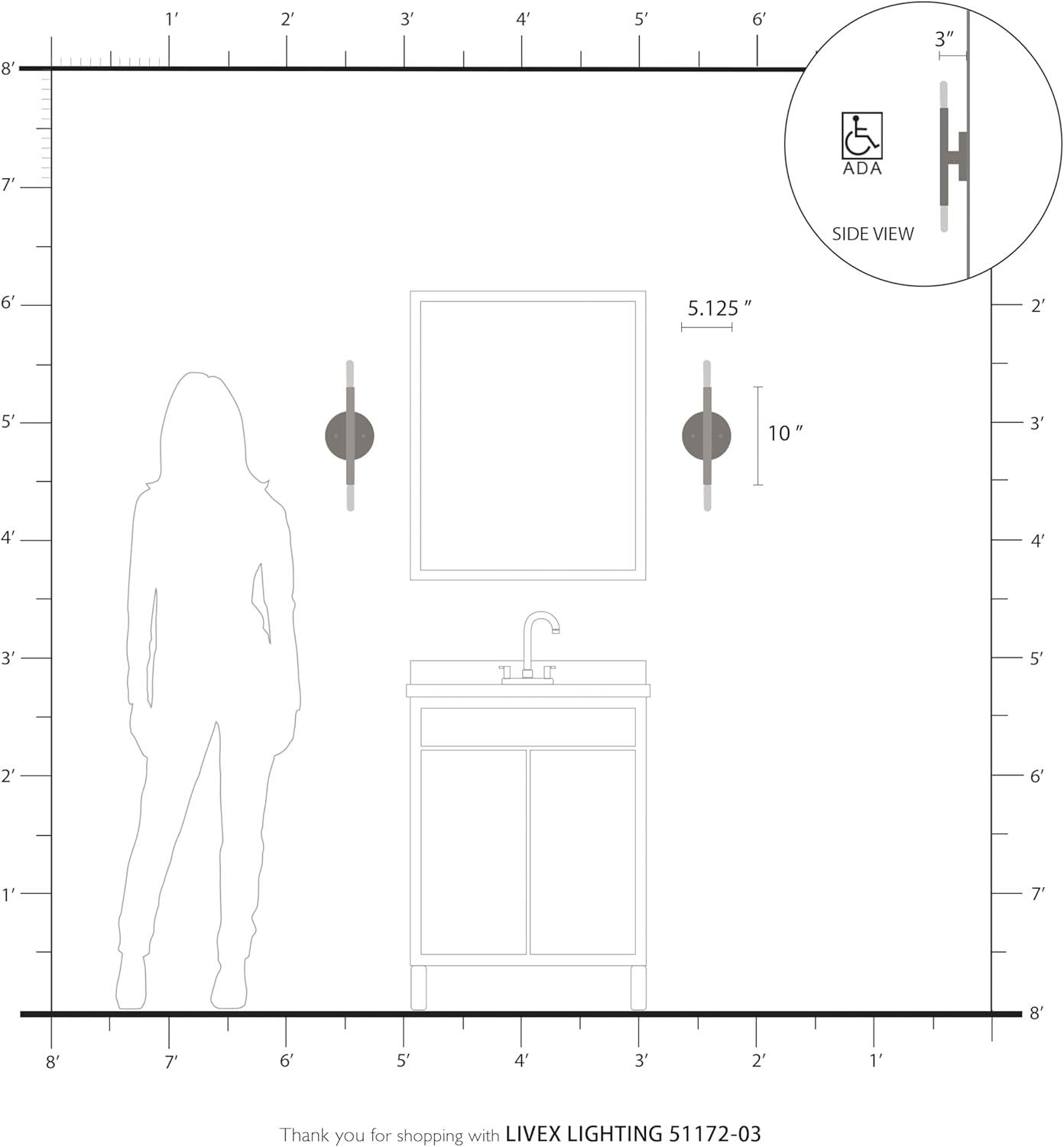 Livex Lighting Copenhagen 2 - Light Wall Light in  White