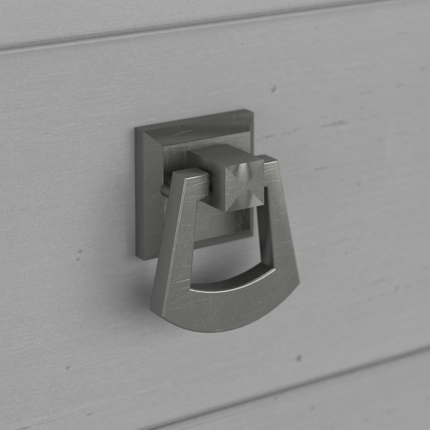 Salinas Accent Storage Cabinet with Doors Gray - Bush Furniture: Mission Style, Tumbled Pewter Hardware