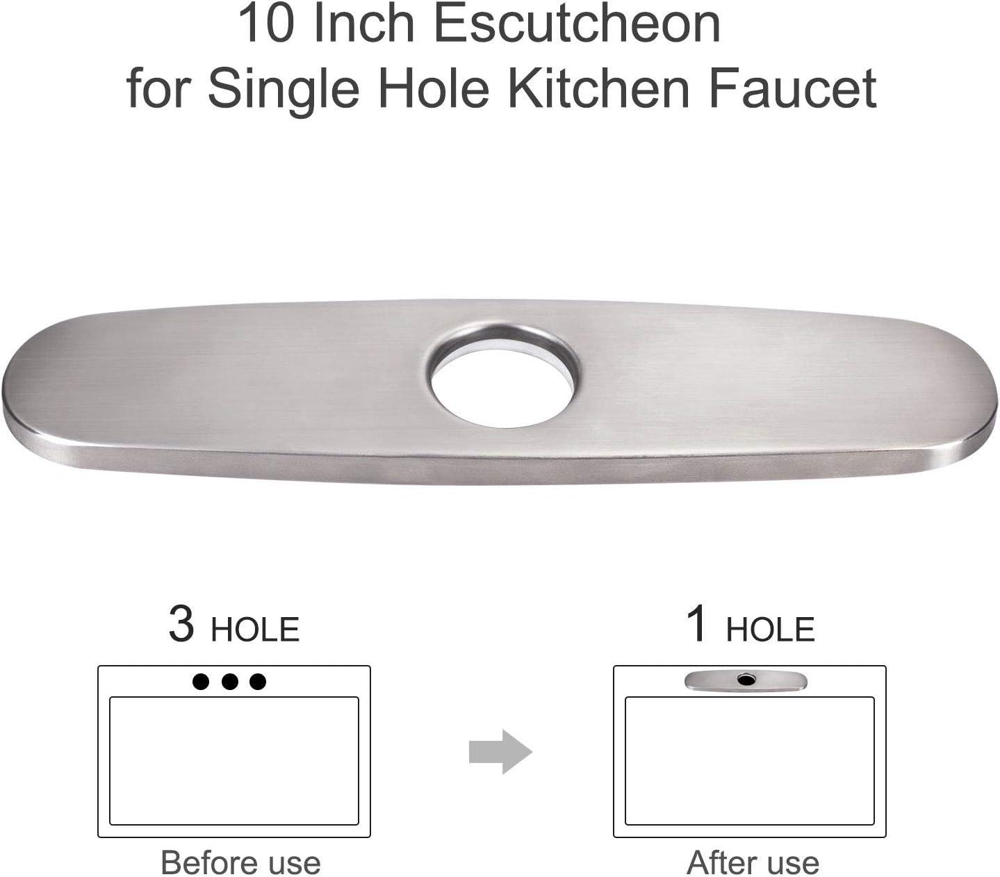 10-Inch Escutcheon Hole Covers In Stainless Steel , Suitable For 1 Or 3-Hole Bathroom Or Kitchen Sink Faucets