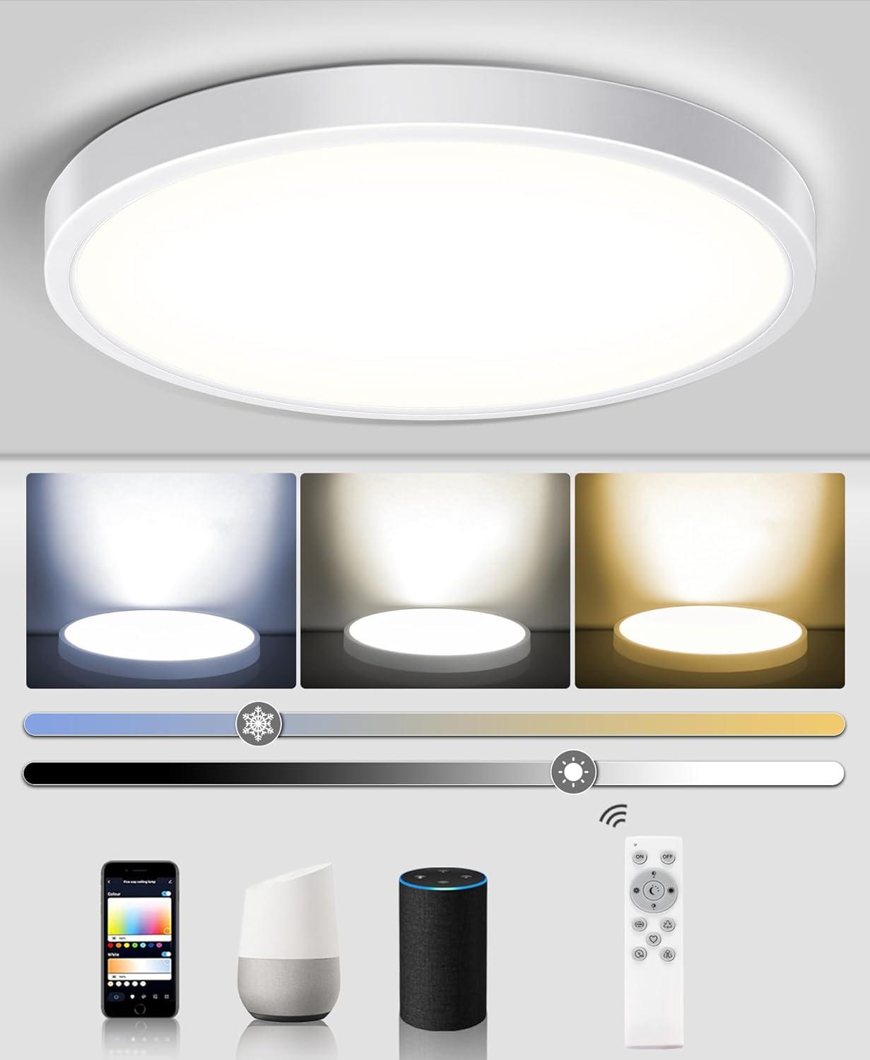 Smart Dimmable LED Ceiling Light with Remote Control