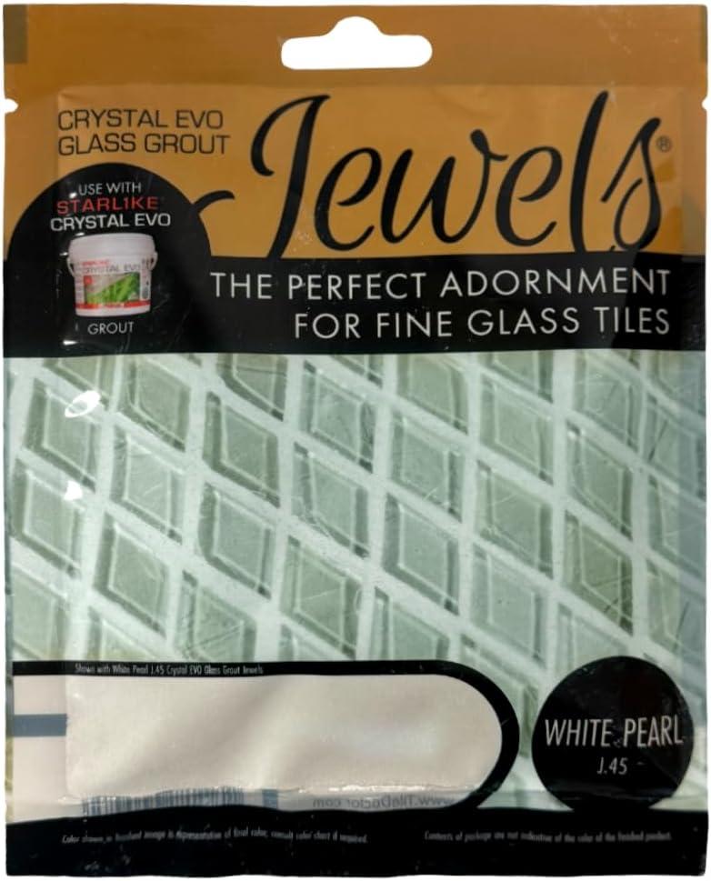 White Pearl 75 grams (1-Pack) Glass Grout Jewel and Starlike Crystal EVO 700 5.5 lb Grout Combo