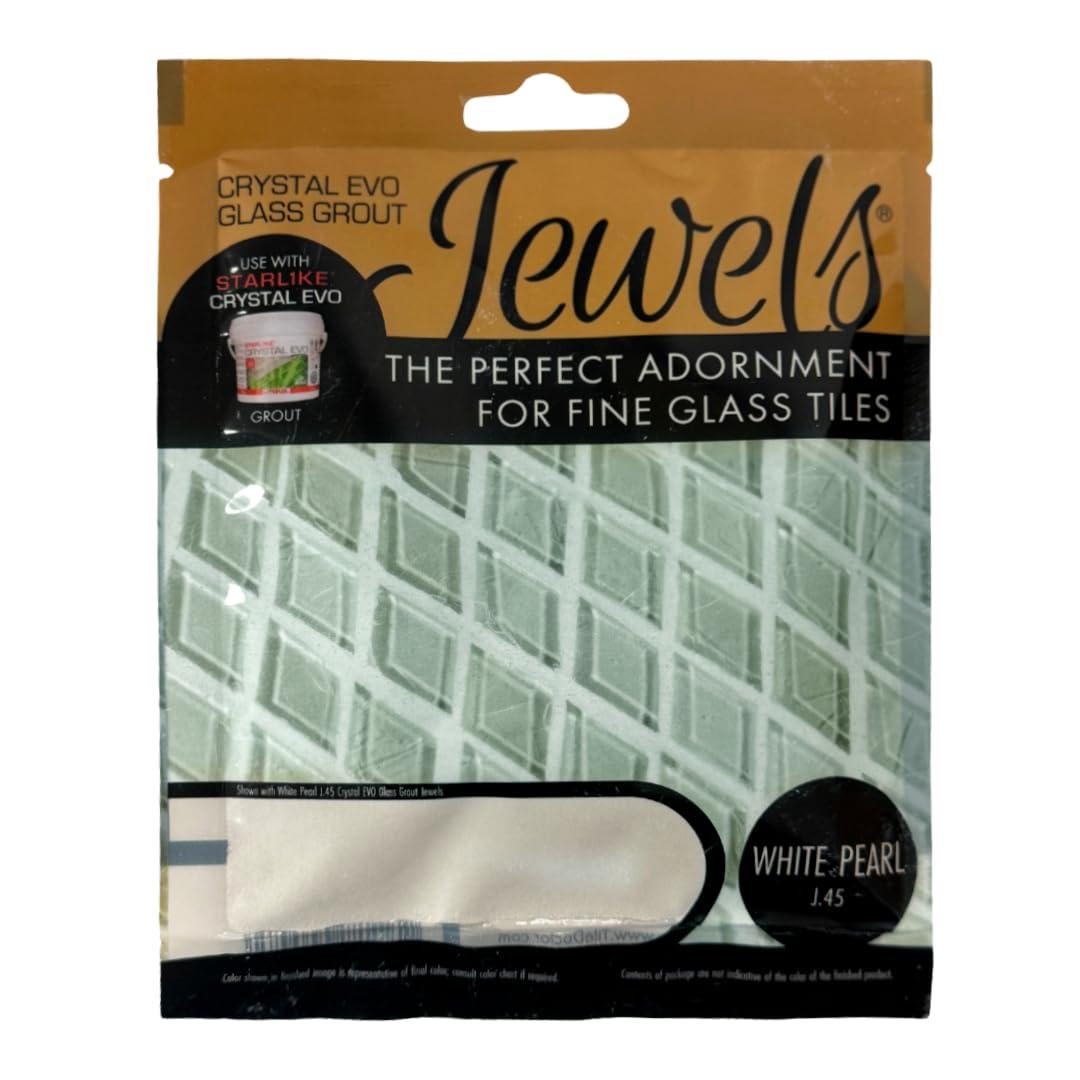 White Pearl 75 grams (1-Pack) Glass Grout Jewel and Starlike Crystal EVO 700 5.5 lb Grout Combo