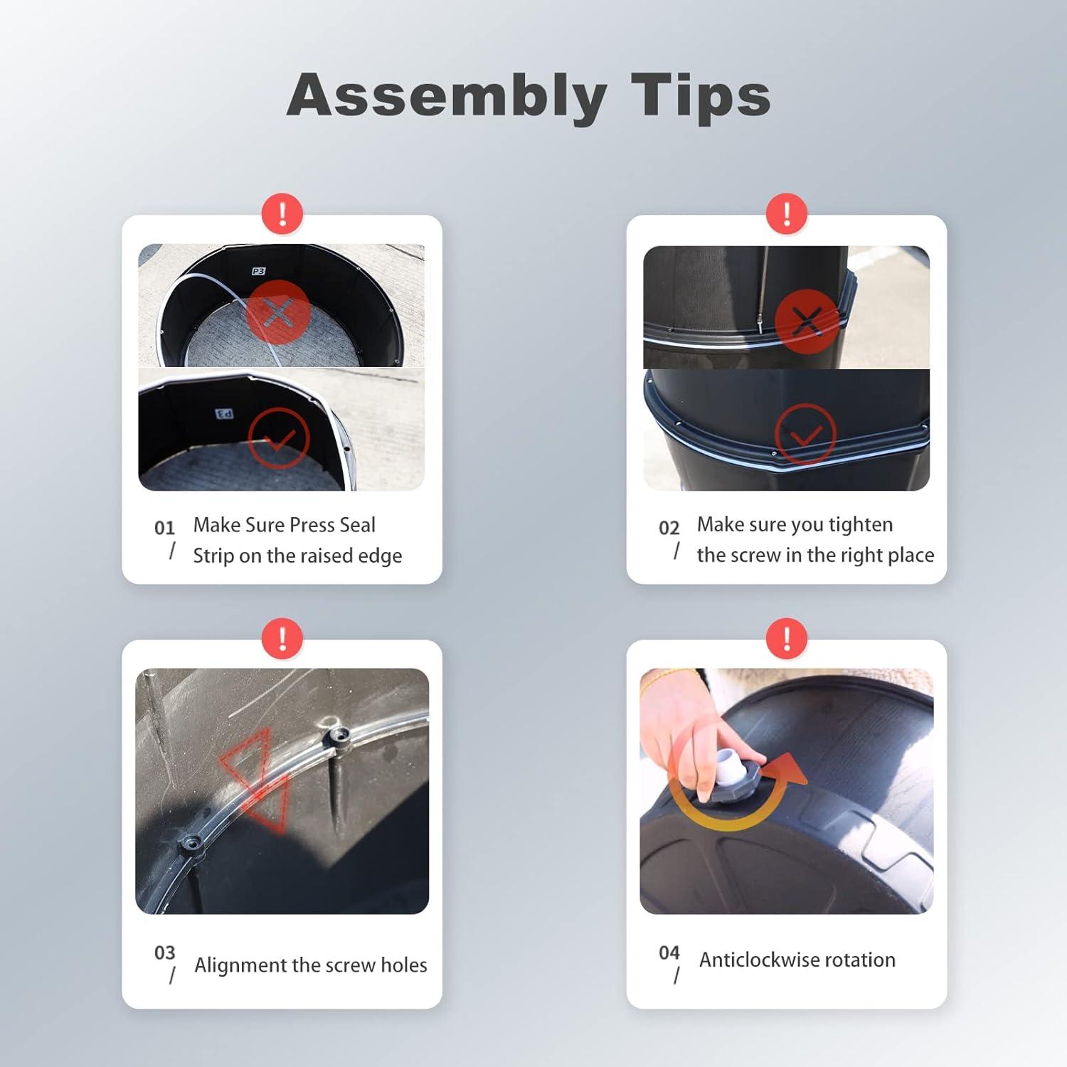 FCMP Outdoor FCMP Outdoor 45 Gallon Outdoor Rain Water Catcher Barrel Container, Black