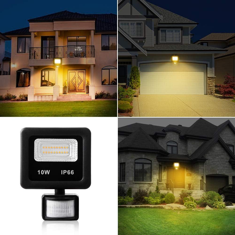 10W Black IP66 Waterproof Motion Sensor LED Flood Light