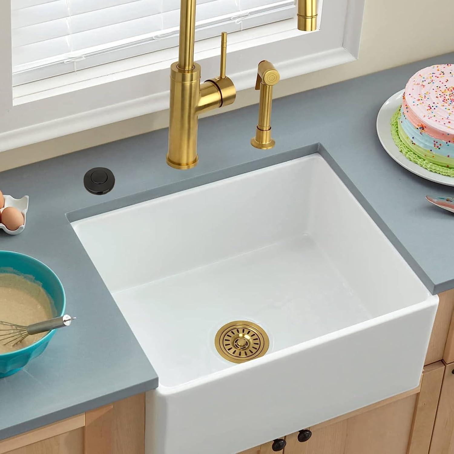 KRAUS Garbage Disposal Air Switch Kit with Push Button, AC Adapter, Power Cord, and Air Tube Included