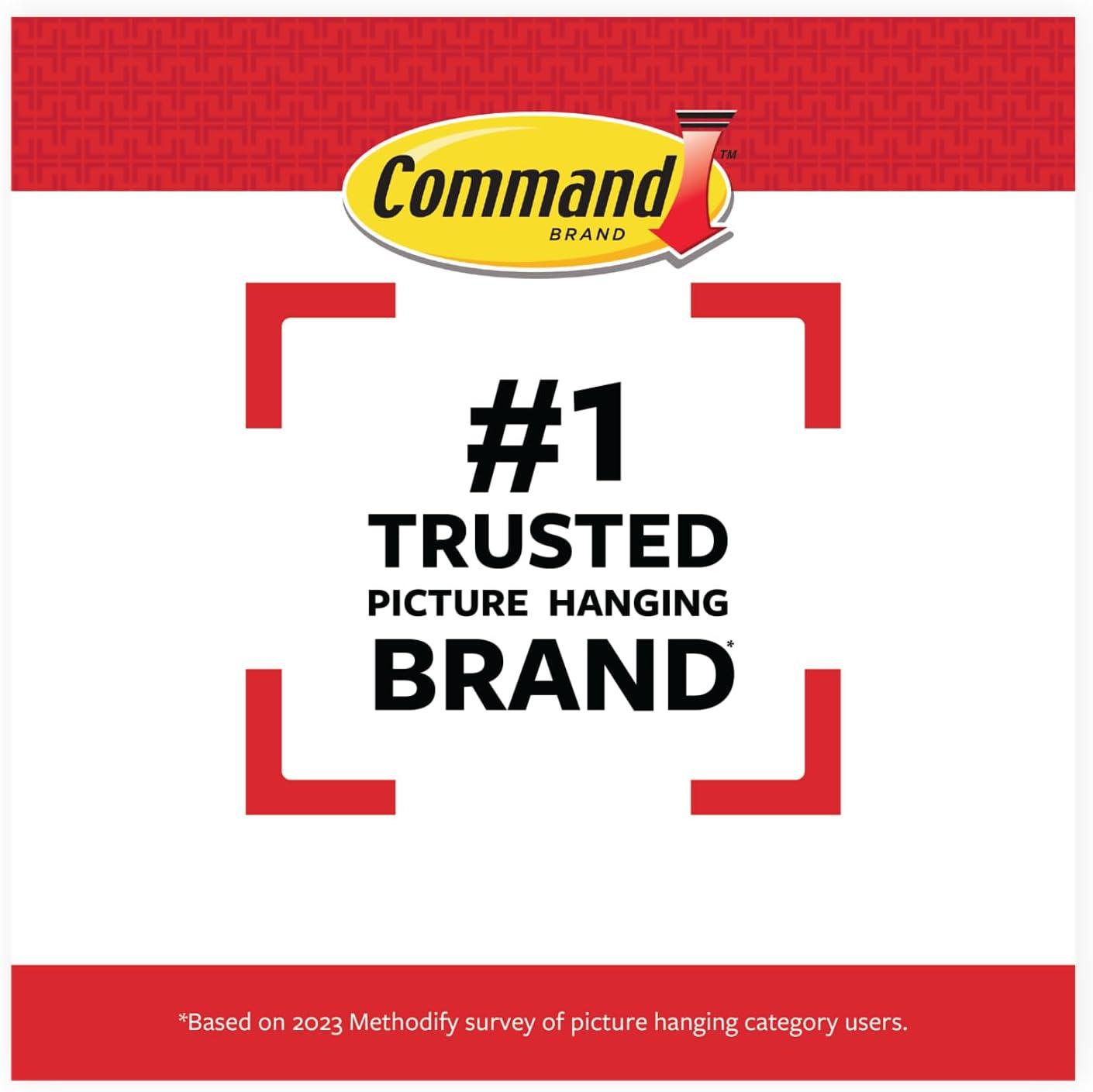 Command Large Canvas Hangers, Indoor Use, 3-Hooks, 4-Strips, Decorate Damage-Free,White