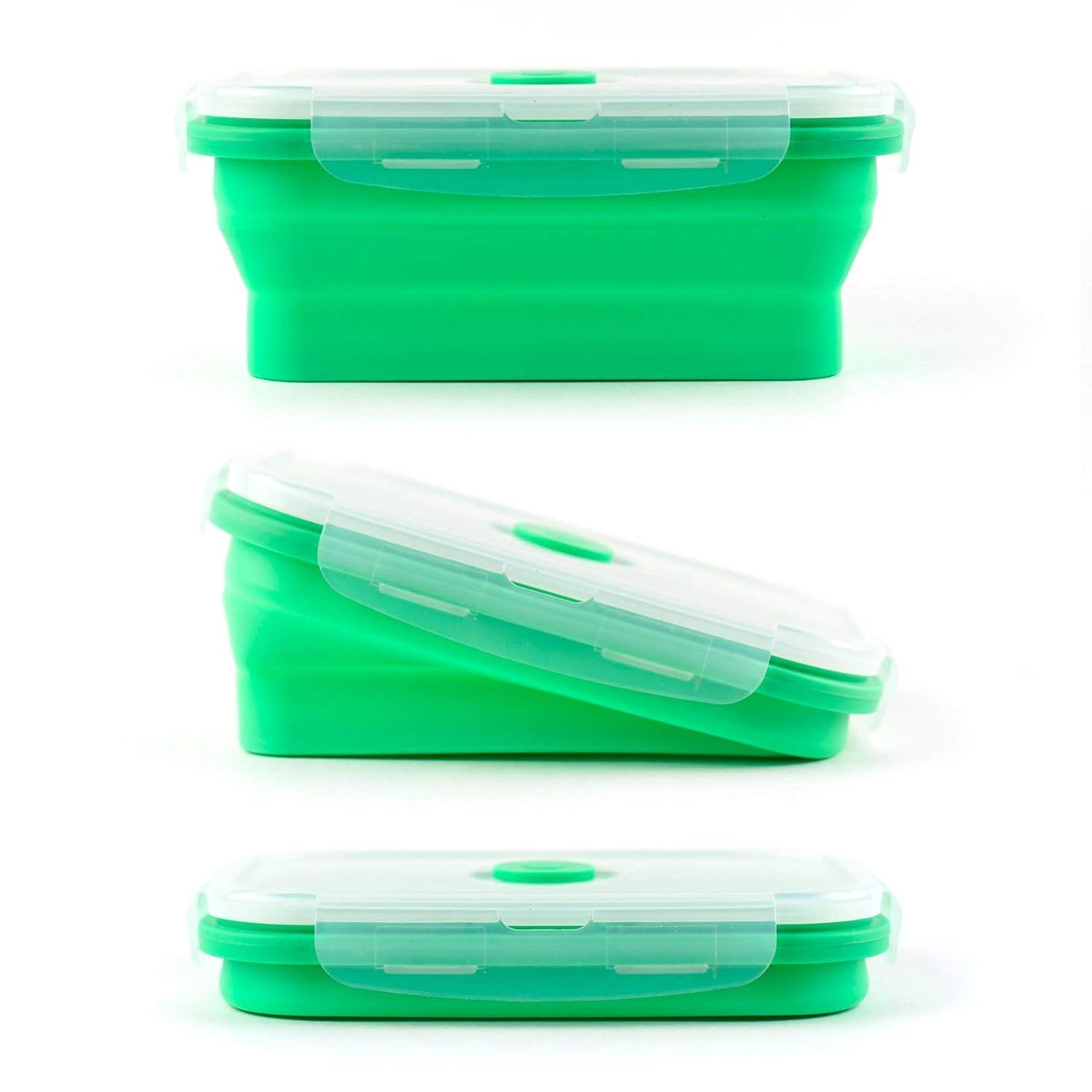 Vremi Multicolor Silicone Collapsible Airtight Food Storage Container (4 Count)