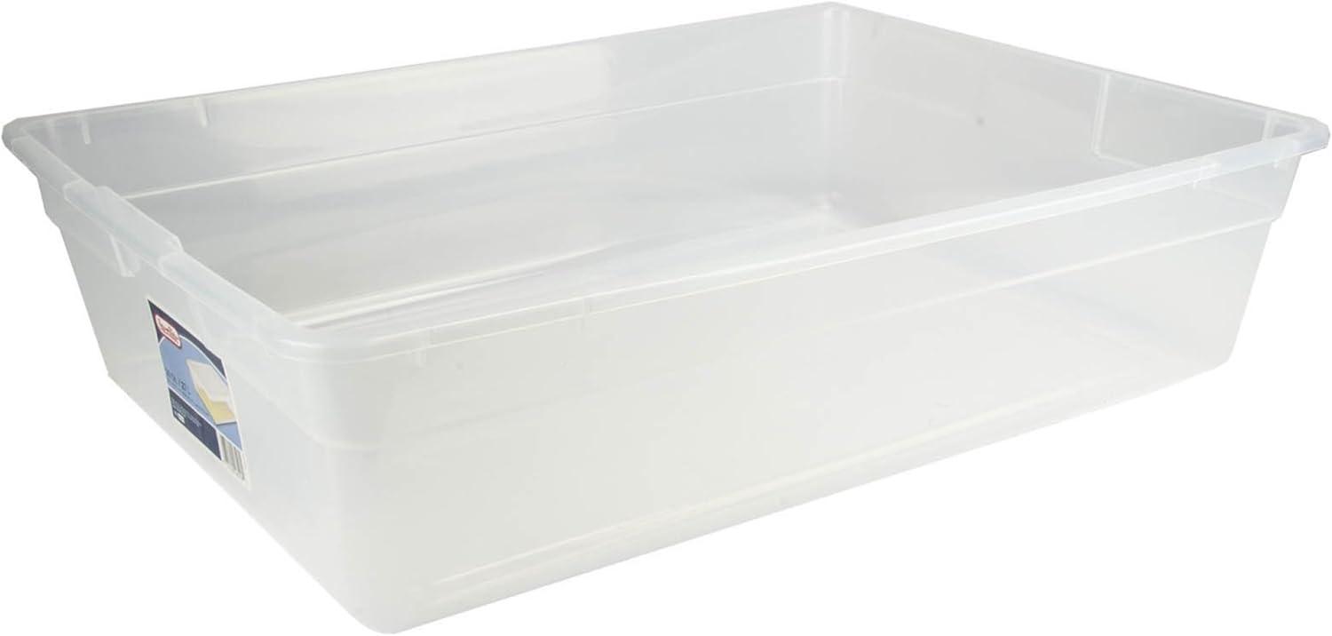 Sterilite 28 Quart Clear Bin Storage Box Tote Container w/ White Lid