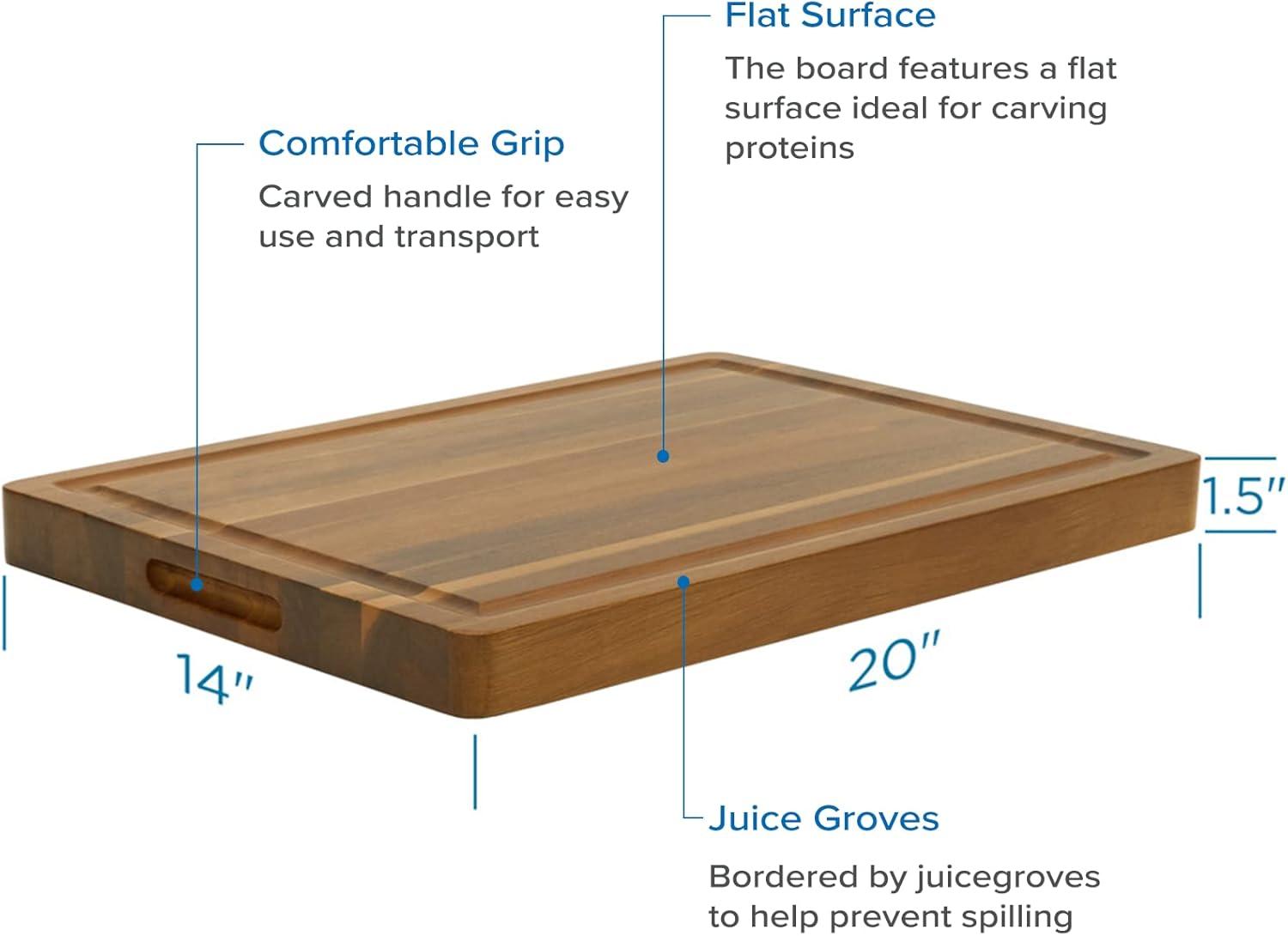 Viking 20-Inch Acacia Wood Reversible Butcher Block