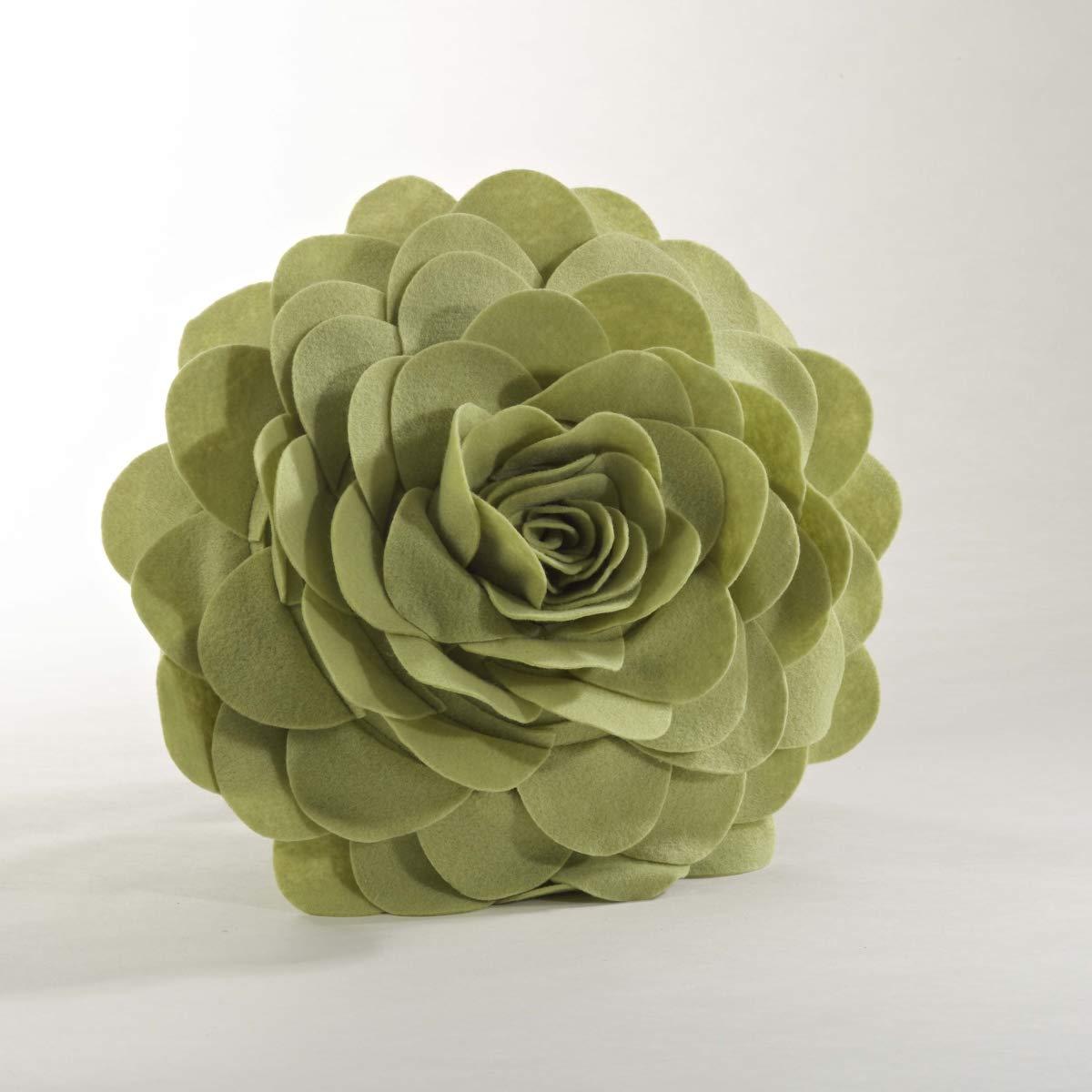 Flower Appliqued Felt Throw Pillow