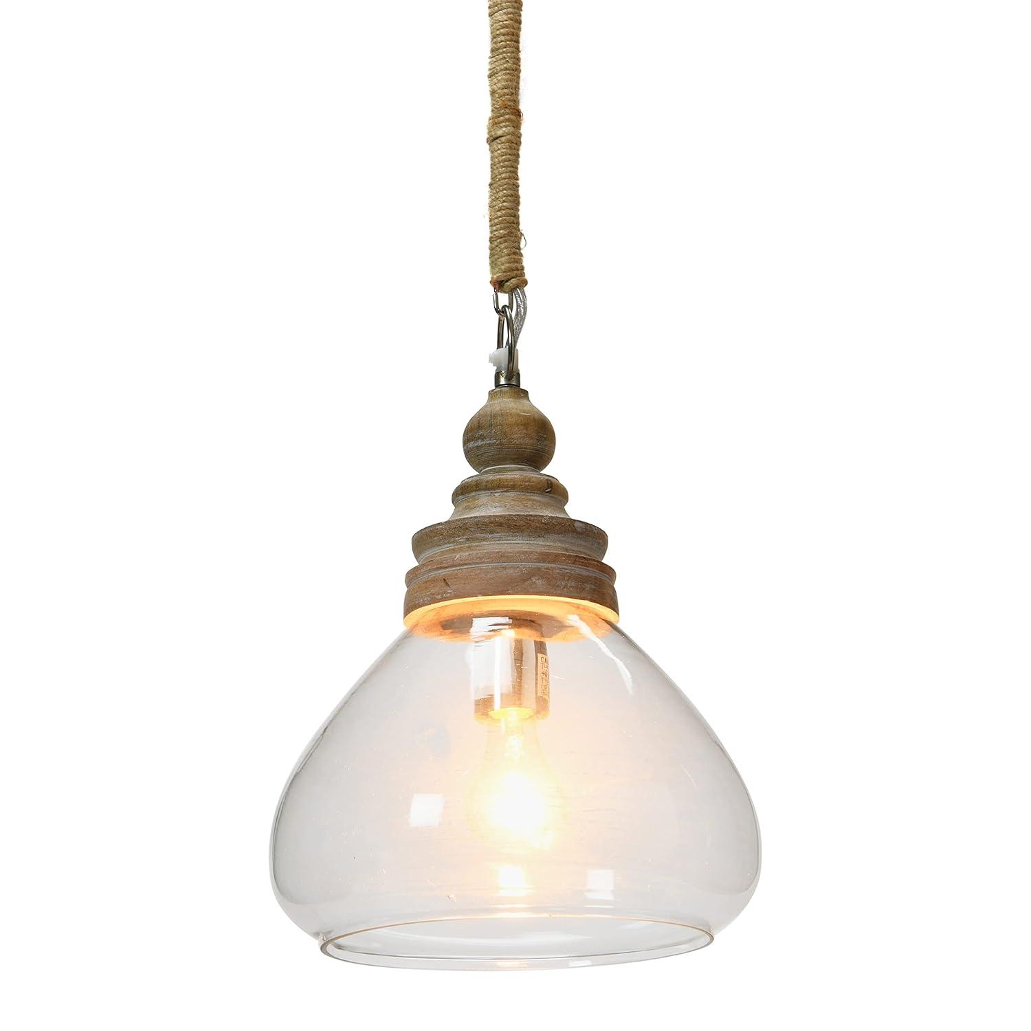 August Grove® Bellantoni Distressed Mango Wood Ceiling Light
